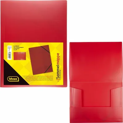 Produktbild von Idena 10378 - Gummizugmappe DIN A3, PP, transluzent rot