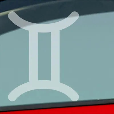 Produktbild von Auto Aufkleber Gemini Zwilling Sternzeichen Sterne Horoskop 8x10 cm Milchglas Sticker Heckscheibenaufkleber