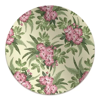 Produktbild von Rundmatte - Stuhlunterlage Bürostuhlunterlage - Rund Ø 100 cm - Bodenmatte - Fußmatte - Tropische Blumen