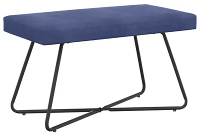 Image de banc Bleu police 80 x 40 x 45 cm Velours
