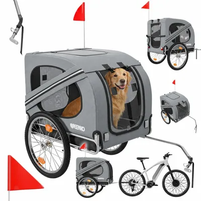 Produktbild von BENNO® Hundefahrradanhänger LUNA Kleintierfahrradanhänger faltbar Buggy bis 50kg , grau