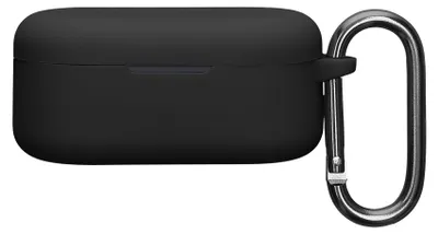 Produktbild von kwmobile Schutzhülle für Oppo Enco Buds 2 Pro Hülle - TPU Silikon Case für Kopfhörer Ladecase - stoßfestes Cover mit Karabiner - Schwarz