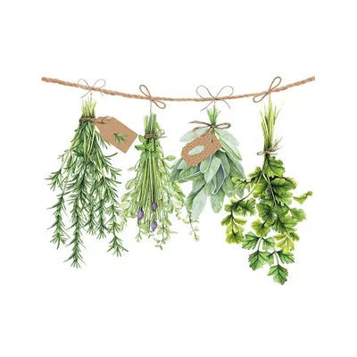 Image de Serviettes Papier Herbes Aromatiques Design Herbes Aromatiques Naturel - Ambiente