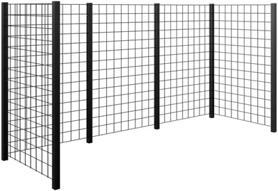 Produktbild von Plus Mülltonnenabtrennung Stahlspalier 288x99x140cm RAL 9005 Schwarz