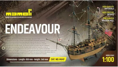 Produktbild von MAMOLI Endeavour 1769 1:100 Bausatz