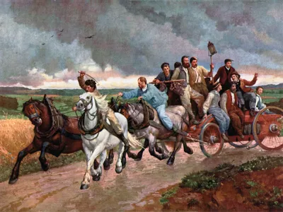 Produktbild von Eugène Burnand Kunstdruck Bild - Feuernot (60 x 80 cm)