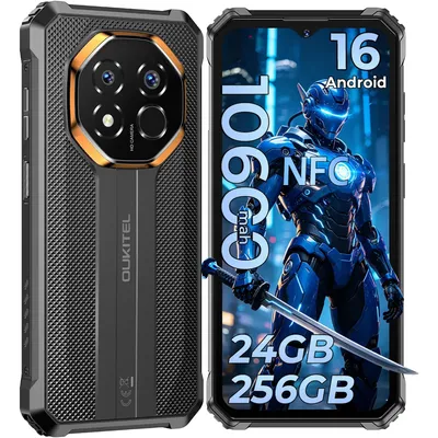Immagine prodotto di Cellulare Oukitel G7 Outdoor 2026 senza contratto, 10600 mAh, 24 GB + 256 GB, 6,517 pollici, 90 Hz, 64 MP, IP68 (impermeabile), Android 16, NFC, smartphone con doppia SIM 4G, nero