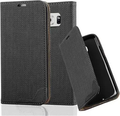 Immagine prodotto di Cadorabo custodia per Samsung Galaxy S6 EDGE custodia protettiva in nero cover custodia telefono cellulare custodia custodia custodia funzione stand