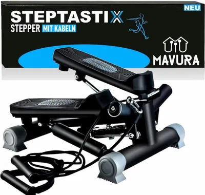 Produktbild von STEPTASTIX Side Stepper Swingstepper Fitness Heimtrainer Aerobic Fitnessgerät mit Trainingsbändern