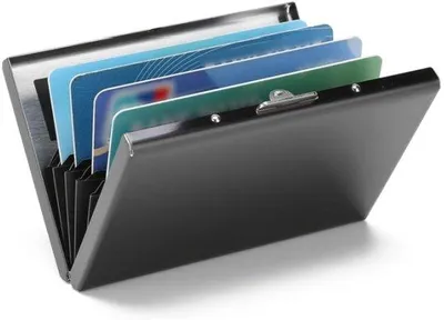 Produktbild von RFID-Schutz Stahlhalter - Geldbörse - Metallbox - Portemonnaie - RFID-Schutz - Schwarz
