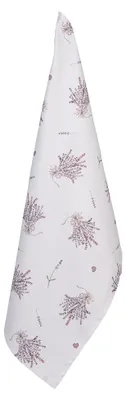 Produktbild von Clayre & Eef Geschirrtuch 50x70 cm Violett Weiß Baumwolle Lavendel