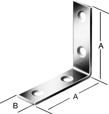 Immagine prodotto di Angolo per sedia VORMANN 80x80x18 mm acciaio, zincato