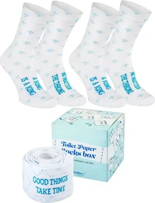 Produktbild von Rainbow Socks Alltagssocken Klopapier 2 Paar Lustiges Toilettenthron Geschenk Gr.41-46