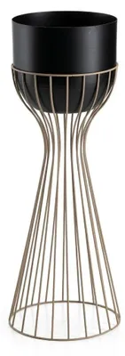 Produktbild von HowHomely | Pflanzenständer - Blumenständer mit Übertopf - aus Metall - taupe - schwarz - 56cm x 20 x 20 cm - Pflanzenhocker - Dekorativ