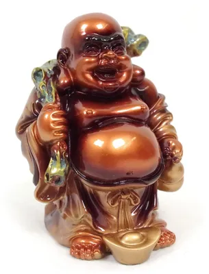 Produktbild von Buddha Skulptur aus Resin 14cm Buddhafigur Dekofigur Wander Buddha