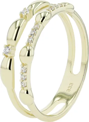 Produktbild von 333/- Gold Ring "Tascha" doppelreihig mit Zirkonia, 8 Karat, Gelbgold