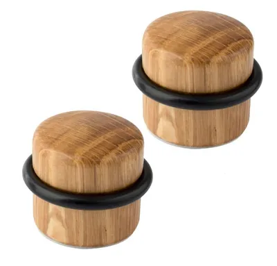 Obrázek produktu pro Walteco Dveřní zarážka, průměr 37x31mm, dřevo, samolepicí, dub, 2 ks