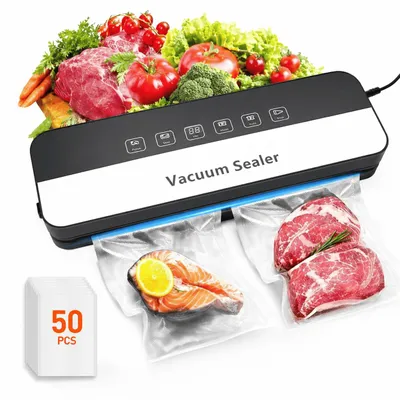 Produktbild von Vakuumiergerät, Professioneller 6-in-1 Vakuumierer für Lebensmittel, Trocken-/Nassmodus, automatische Versiegelung für Fleisch, Obst, Gemüse
