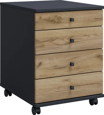 Productafbeelding van LonaMini ladecassette 4 laden antraciet, eik decor.