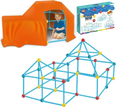 Produktbild von WOOPIE Großes Bauzelt Strohrohr Set 128 el.