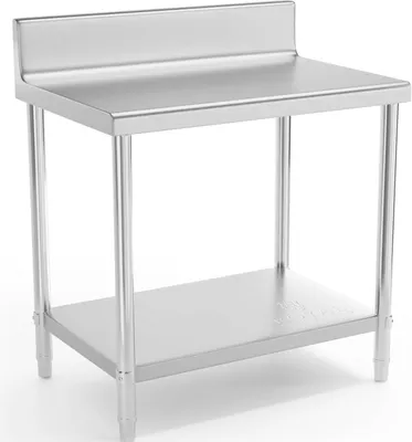 Produktbild von Pracovní stůl Royal Catering z nerezové oceli - ECO - 90 x 60 cm - 210 kg - stojan -