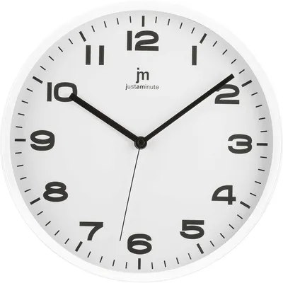 Obrázek produktu pro Lowell Justaminute 00875B, Zeď, Hodiny, Kruh, Bílá, Plast, 29 cm