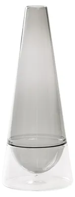 Obrázek produktu pro Váza Conosfera 58 z ručně foukaného borosilikátového skla, elegantní design v technice incalmo, šedá barva, umělecký bytový doplněk