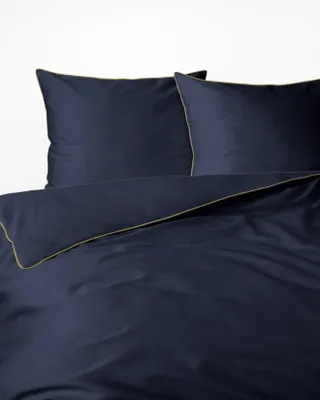 Produktbild von Bettwäsche-Set aus reiner Baumwolle 160x200 Marineblau Premium