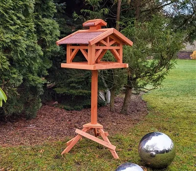 Produktbild von Vogelhaus WILDBICHL mit Ständer Vogelfutterhaus Futterhaus Vogel Haus Holz