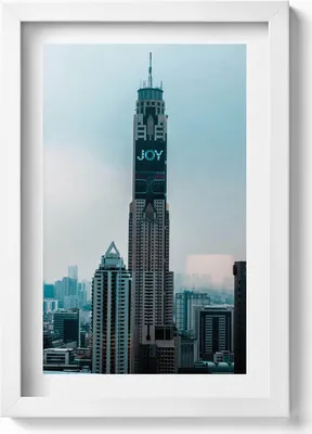 Produktbild von Baiyoke-Turm in Thailand– Wandbild mit Rahmen – Gerahmtes Bild  – Wanddekoration – 20x30 cm – Weiß