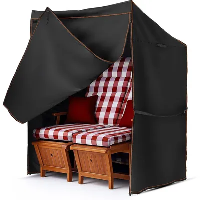 Produktbild von Strandkorb Schutzhülle Winterfest Wasserdicht 120x90x160/140cm 420D Oxford Schwarz Orange