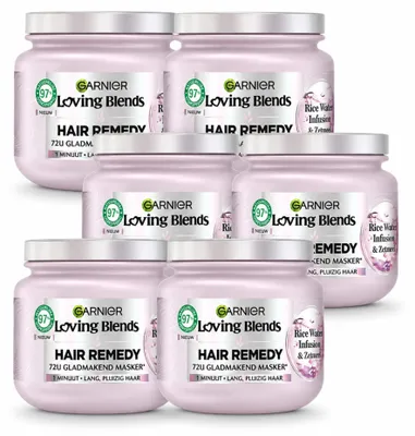 Productafbeelding van 6 x Garnier Loving Blowns Rijstwater Infusion Haarmasker - 340 ml - Voordeelverpakking - 6 stuks