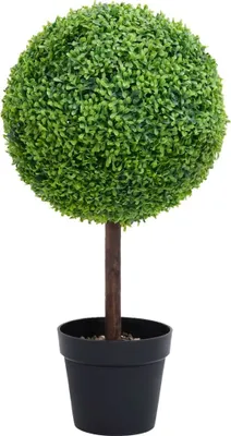 Produktbild von The Living Store Künstlicher Buchsbaum mit Topf Kugelform Grün 50 cm