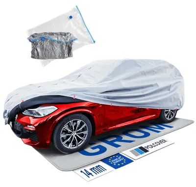 Produktbild von POLCOVER GROM 14 mm Autoabdeckung Hagelschutz Wasserdicht Atmungsaktiv Sonne, Staub, UV-Schutz XL (480-490 cm) SUV Autoplane - Spezialisierter Schutz Autohülle Auto Winter & Sommer