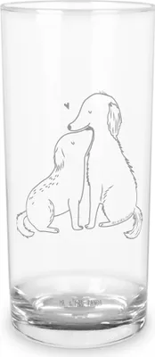 Produktbild von Mr. & Mrs. Panda Glas Hunde Liebe 200 ml - Transparent - Geschenk, Longdrinkglas, Hund, Cocktailglas, Wasserbecher, Herz, Trinkglas, Tumbler, Sprüche, Hundemama