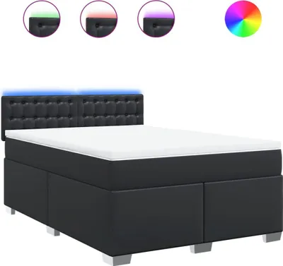 Obrázok produktu pre vidaXL Boxspring posteľ s matracom čierna 160x200 cm Imitácia kože