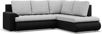 Produktbild von Rechts Ecksofa mit Schlaffunktion Foresta, Ottomane,  Grau + Schwarz