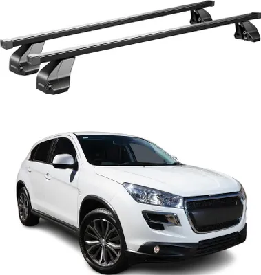 Produktbild von Menabo Dachträger Grundtäger für Peugeot 4008 2012-2017 75kg Stahl Schwarz 2 tlg