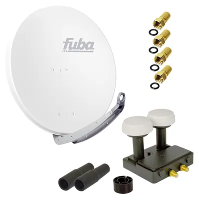 Produktbild von FUBA SAT Anlage DAA 850 W ALU Weiß PremiumX Twin Monoblock 4x F-Stecker