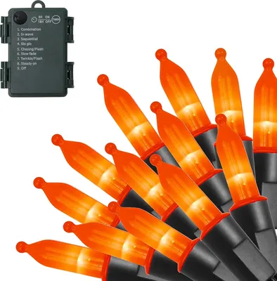 Produktbild von 5M LED Lichterkette Batterie Weihnachtsbaum Lichterkette Kabel grün 8 Modi mit Timer PVC Wasserdicht Innen Garten Party Weihnachten Deko, Orange
