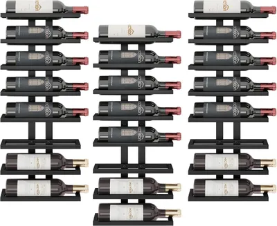 Imagen del producto de Estantería de pared para vinos, con 8 niveles, de metal, que ahorra espacio, ideal para la cocina