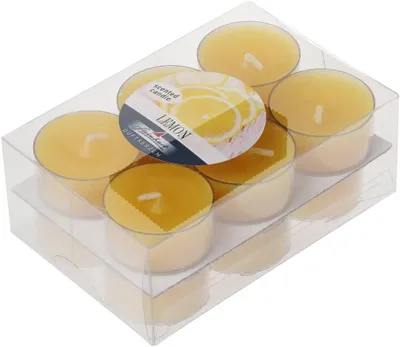 Produktbild von Duft-Teelichter, 12er-Pack, Zitronenduft, 18/38 mm, ca. 4 h