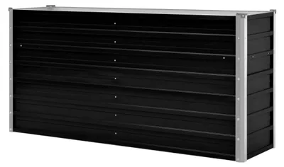 Produktbild von Pflanzkübel aus Metall für Garten, Balkon und Terrasse, verzinkter Stahl, anthrazit, 160 x 40 x 77 cm (B x T x H)