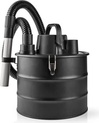 A black wet/dry vacuum cleaner is shown against a white background.