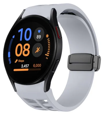 Image de Bracelet de remplacement en silicone avec boucle magnétique pour Samsung Galaxy Watch FE / 6 / 5 / 4 (40 mm), gris clair