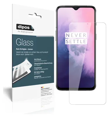 Produktbild von 2x Schutzfolie für OnePlus 7 - Anti-Shock 9H Folie dipos Glass Kunststoffglas
