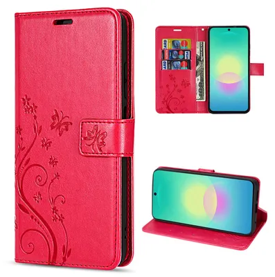 Produktbild von Handy Tasche für Samsung Galaxy A27 Hülle Handyhülle Klapphülle Wallet Case Rot