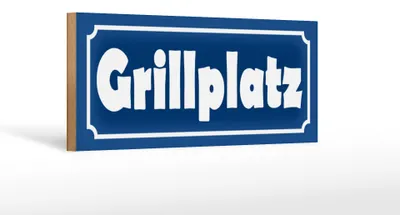 Produktbild von Holzschild Grillplatz 27x10cm Grillen Grillecke BBQ