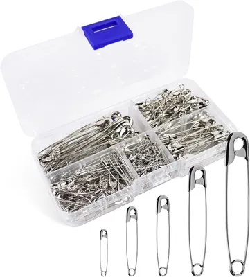 Produktbild von TRANKIELO® - Sicherheitsnadeln-Set, 260 Stück - Vernickeltes Stahl, rostfrei, 5 Größen