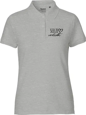Produktbild von Huuraa Damen Polo Shirt Seelze verliebt XXL Sport Grey Bio Baumwolle Fairtrade Poloshirt Geschenkidee